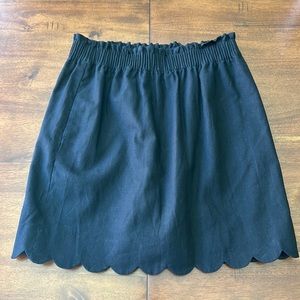 J. Crew Factory Black Scalloped Skirt Size 6
